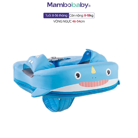 Phao bơi Mambobaby cho bé 8-36 tháng dạng nách có dây đũng vỏ PU chống nước