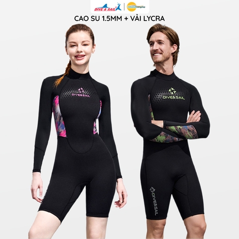 Đồ Bơi Giữ Nhiệt người lớn DIVE and SAIL cho cả Nam và Nữ chất liệu cao su dày 1.5mm giữ ấm