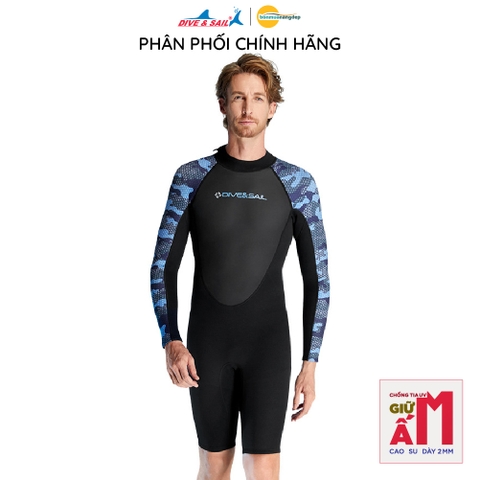 Đồ bơi lặn giữ nhiệt người lớn Dive and Sail cho Nam chất liệu cao su dày 2mm giữ ấm