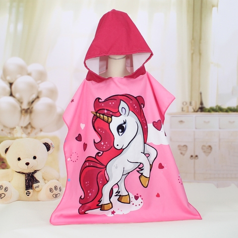 Khăn choàng tắm, khăn tắm 70x150cm cho bé đi bơi, đi biển cỡ lớn sợi mịn có mũ siêu cute