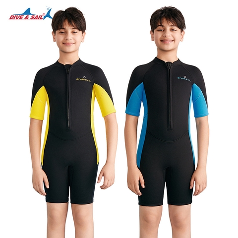 Đồ bơi giữ nhiệt bé trai size Lớn Dive and Sail tay ngắn M165627