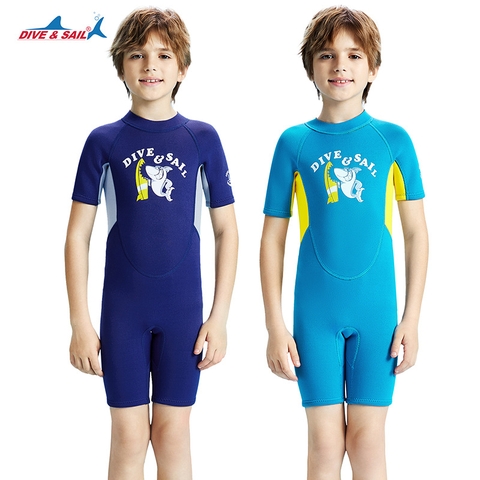 Đồ bơi giữ nhiệt bé trai Dive and Sail size 12-30kg cao su dày 2.5mm giữ ấm ngăn tia UV