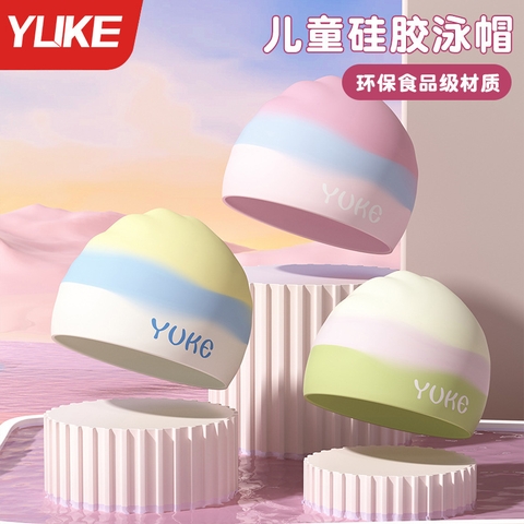 Nón bơi silicon chống nước màu sắc ombre tươi sáng