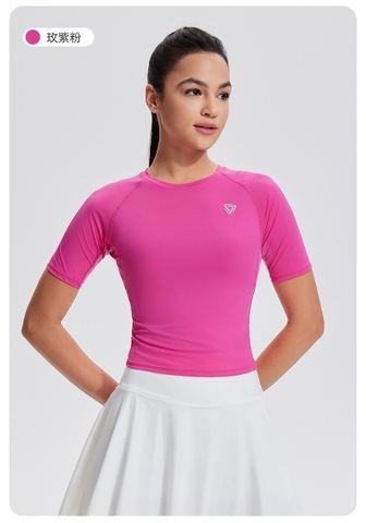 Áo picklebal thun thể thao cổ tròn tay ngắn mềm mại ôm dáng, thoáng khí, nhanh khô, co giãn tốt