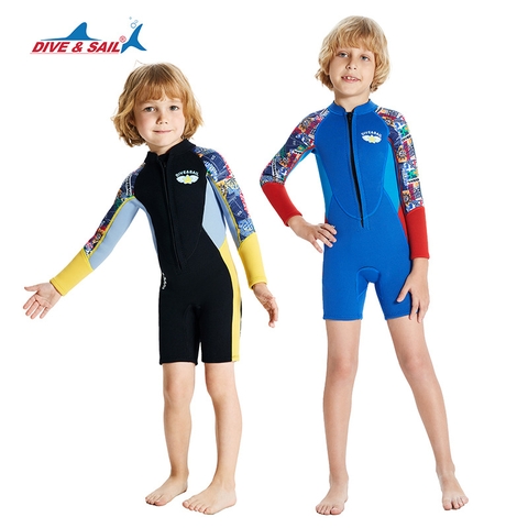 Đồ bơi giữ nhiệt bé trai DIVE and SAIL size 12-30kg cao su dày 2.5mm giữ ấm ngăn tia UV
