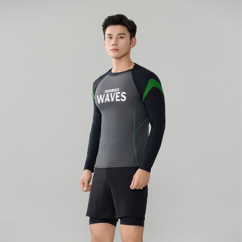 Đồ bơi nam tay dài, quần 2 lớp chống nắng phong cách hàn quốc