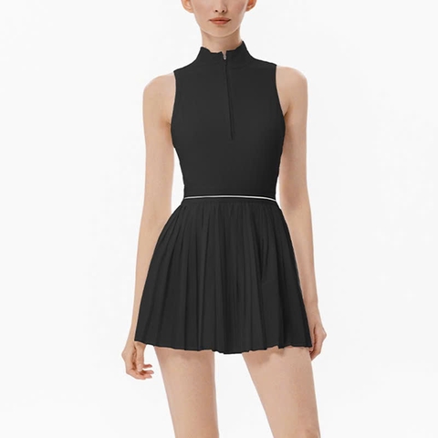 Váy Picklebal liền thân, váy thể thao xếp li thoáng khí phối lưới sau lưng