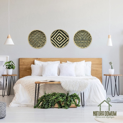 Round Serving Tray Wooden Bamboo Circle Tray High quality large custom food melamine mdf board 100% biodegradable Serving tray