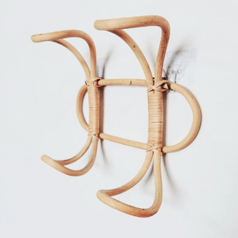 Decorative rattan wall mount shelf natural shelves home decoration