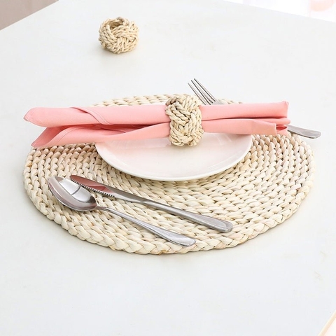 Napkin Rings, Handmade Rattan Napkin Rings Set of 2, Woven Farmhouse Napkin Rings,Rustic Easter Napkins Rings for Dinner Party