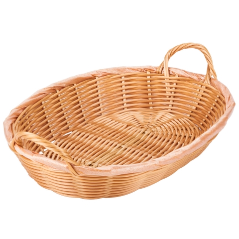 Oval Wicker Rattan Bread Basket with Handles Fruit Basket Small Cake Display Tray New Kitchen Accessories