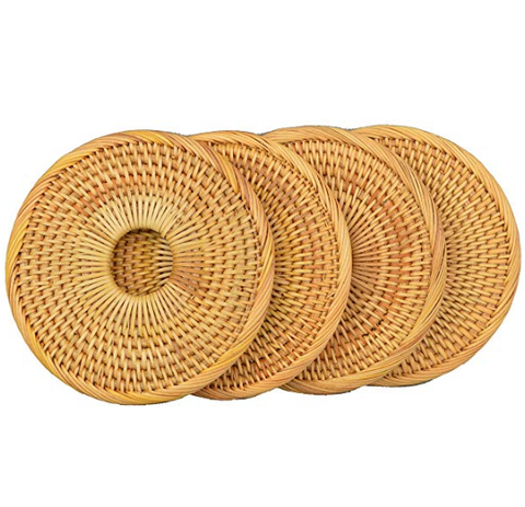 Wholesale Round Woven Rattan Place mats set of 4 made in Vietnam
