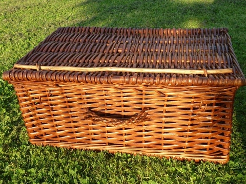 Big sale straw suitcase vintage wicker suitcase rattan storage baskets for beach for picnic