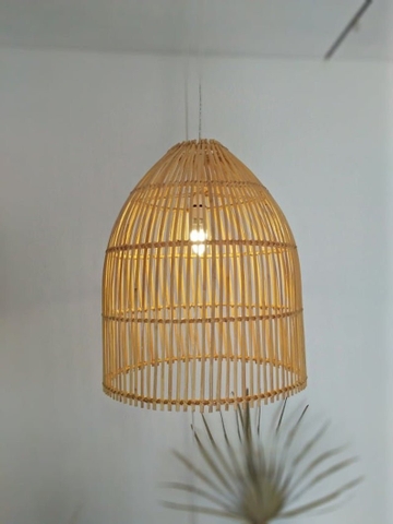 Handwoven Conical Rattan Pendant Light Bamboo Wicker Lampshades Vietnamese Lanterns Boho Ceiling Lamp