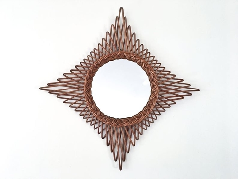 Rattan Wicker Mirror Sun Catcher