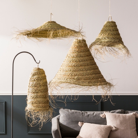Natural wicker  basket lamp pendant shades