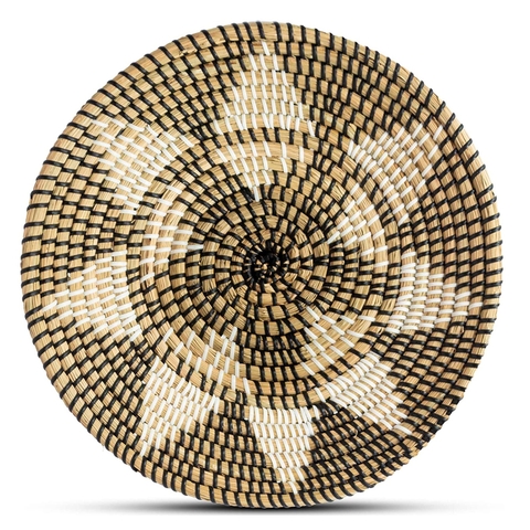 Seagrass Woven Fruit Basket Bowl - Natural Woven Vegetable Basket Bowl - Seagrass Woven Wall Basket Decor (35cm/13.7in)