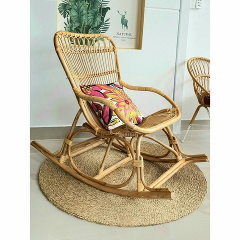High-Quality Bamboo and Rattan Recliner Rocking Chair - TPCH0001