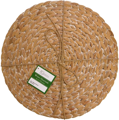 Low Moq Woven Placemats Natural Water Hyacinth Placemats Round Braided Rattan Tablemats