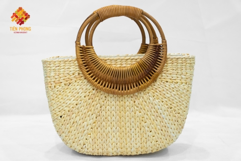 Luxury ladies bag water hyacinth handbag