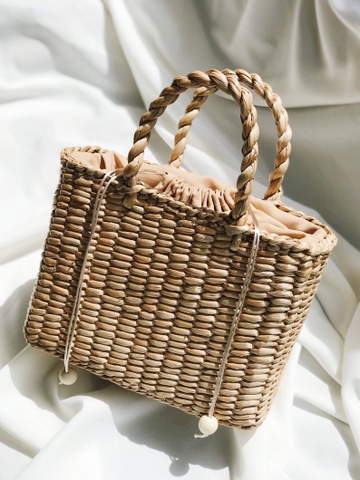 Luxury Impressive products Vietnam natural Water hyacinth handbags Summer beach bag for Ladies with Handle round
