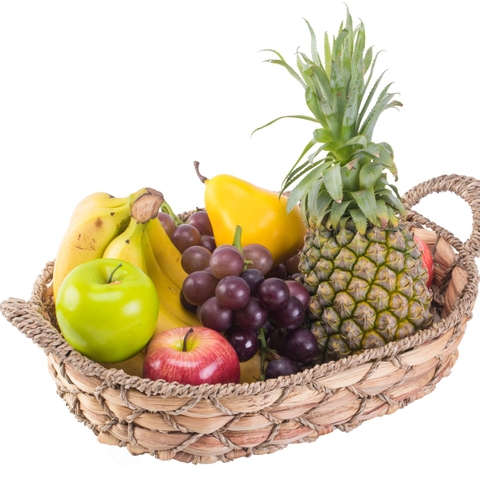 Wholesale Oval water hyacinth bread basket with 2 handles made in Vietnam