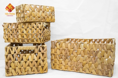 Eco-friendly water hyacinth storage basket natural material