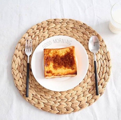 High quality 100% Natural Water Hyacinth Placemat Heat Resistant Hot Pads Perfect Modern Home Decor