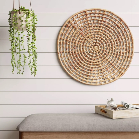 Hot products on Amazon US Natural Woven Water Hyacinth Plates Round Hanging Wall Decor