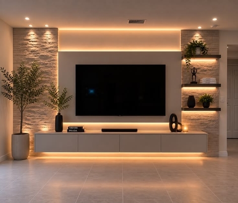 Phòng Khách Nhỏ Nên Chọn Kệ Tivi Treo Tường Như Thế Nào Để Vừa Đẹp Vừa Tiện Nghi?