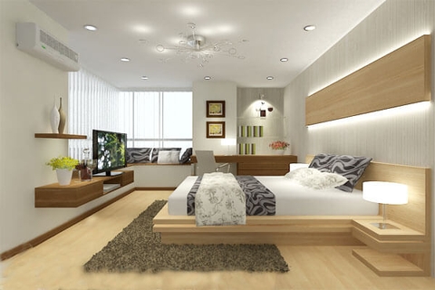 Mở rộng không gian với mẫu kệ tivi treo tường đơn giản