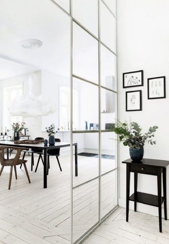 Thiết kế vách ngăn phòng khách và bếp ấn tượng