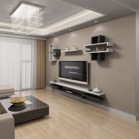 Đổi mới không gian phòng khách với kệ tivi treo tường – P1