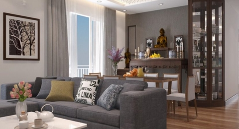 Cách thiết kế vách ngăn phòng khách và phòng thờ chuẩn phong thủy lại đẹp mắt