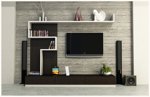 Top 5 mẫu kệ tivi treo tường phòng khách đẹp lung linh