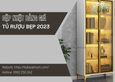 Cập nhật bảng giá tham khảo mẫu tủ rượu đẹp phòng khách 2023