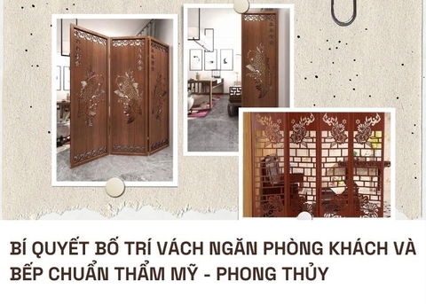 Bí quyết bố trí vách ngăn phòng khách và bếp chuẩn thẩm mỹ và phong thủy