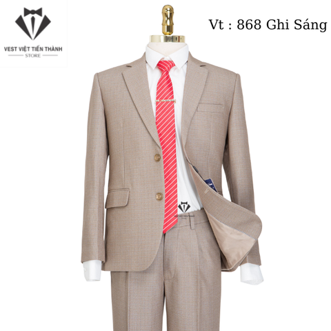 Bộ vest nam trung niênbộ quần áo vest 2 cúc vải nhập khẩu ấn độphù hợp tuổi  trung niên  MixASale