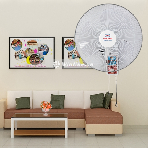 Quạt treo tường điện cơ 91 QTT-V2D, sải cánh 40cm, 46w, 2 dây kéo
