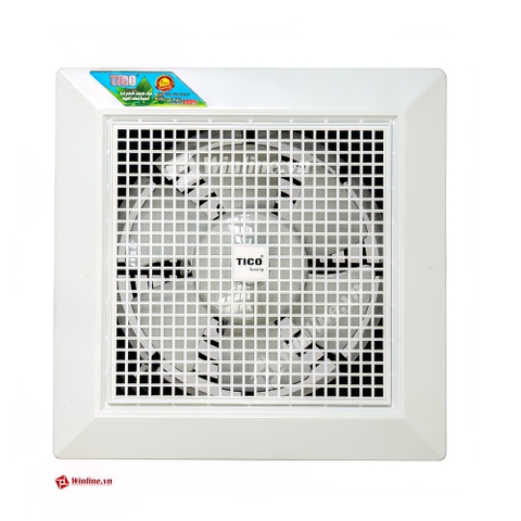 Quạt hút âm trần Tico Luxury HA15TC5 mặt 20x20, vòng bi, Hút thẳng
