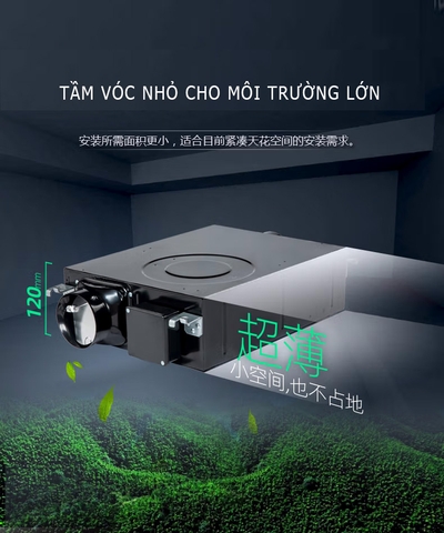 Quạt cấp khí tươi Nedfon DGT15-34H, Siêu mỏng, có lọc HEPA