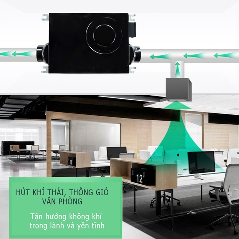 Quạt cấp khí tươi Nedfon DGT15-34H, Siêu mỏng, có lọc HEPA