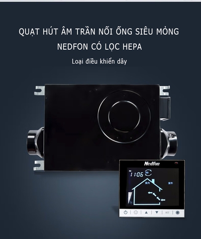 Quạt cấp khí tươi Nedfon DGT10-24H, Siêu mỏng, có lọc bụi