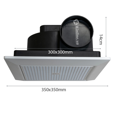 Quạt hút âm trần Tico Luxury HA25TC4, Mặt 350x350, Vòng bi