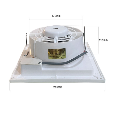 Quạt hút âm trần Vinawind QHT-150PN, size 250x250, (7-12m2)
