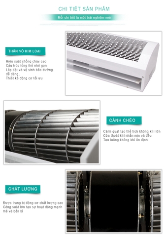 Quạt cắt gió Nedfon FM3009-Y-A, có remote, Dài 0.9m, < 3m