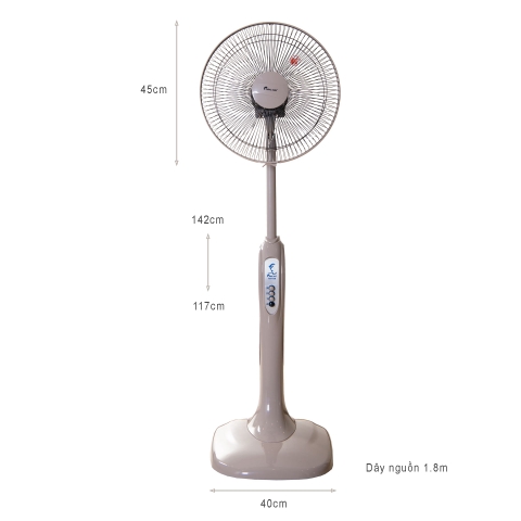 Quạt cây chinghai HS-916B, sải cánh 40cm, màu be