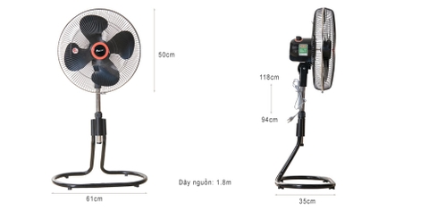 Quạt sàn Chinghai FF2318, sải cánh 450, công suất 108w