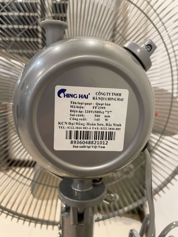 Quạt sàn chinghai FF2399, 4 cánh nhôm, sải cánh 500mm