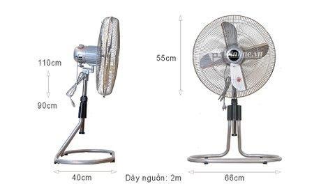 Quạt sàn chinghai FF2399, 4 cánh nhôm, sải cánh 500mm